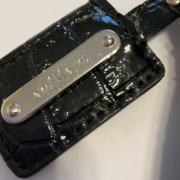 Emilie m Small Shoulder Bag. Vegan Croc Leather. Embossed top handle bag. Silver - Picture 2 of 10